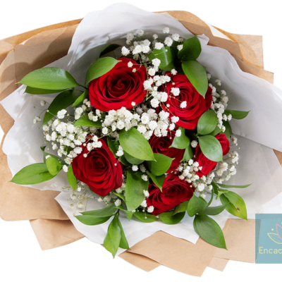 Caja corazón blanca gde con 100 rosas rojas - Amore Mio Flores