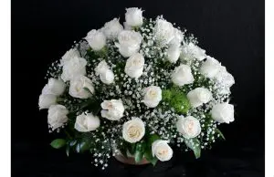 Arreglo Condolencias Rosas e Ilusión - Floreria Encactus Vina del Mar