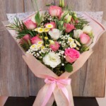 Ramo de Rosas Rosadas y Lisianthus
