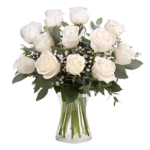 Rosas y Eucalipto en Florero Elegante (Elige color)