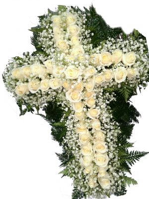 Arreglo Condolencias Cruz Corona de Flores - Floreria Encactus Vina del Mar