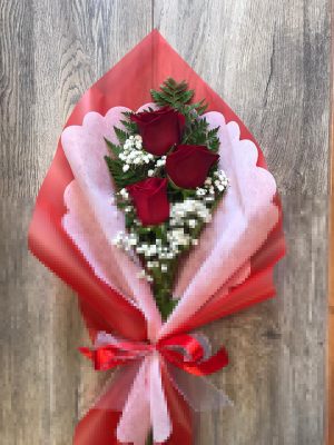 3 Corazones en Rosas (elige color)