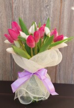 Florero Amor de 20 Tulipanes (Elige color)