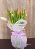 Florero Amor de 15 Tulipanes (Elige color)