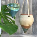 Maceta Colgante de Greda Esmaltada 10x16cm