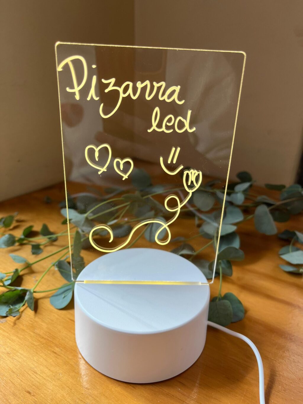 Lampara Led Pizarra Mensajes de amor