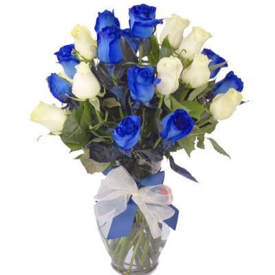 Florero de Rosas Azules (Elige tu variación de color)