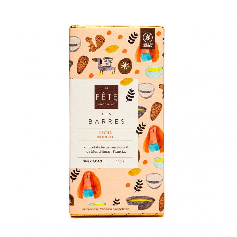 Leche Nougat  34% cacao Barra 100 g La Fête Sin Gluten