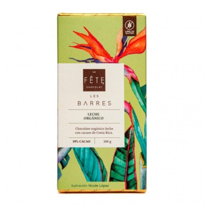 La Fête Leche Orgánic  39% cacao Barra 100 g