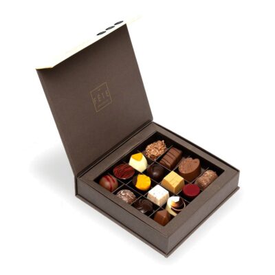 La Fête Chocolat Bombones caja 168 g (16 bombones) – caja abierta – Florería Encactus Viña del Mar