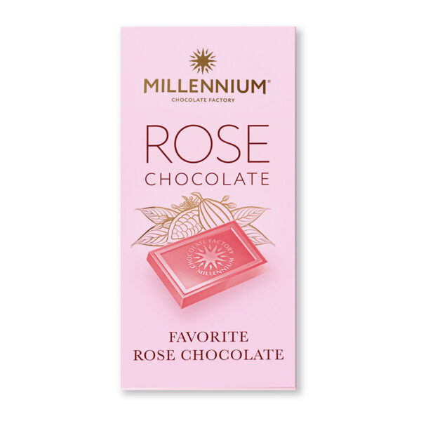 Tableta De Chocolate con leche rosado Rose 100g.