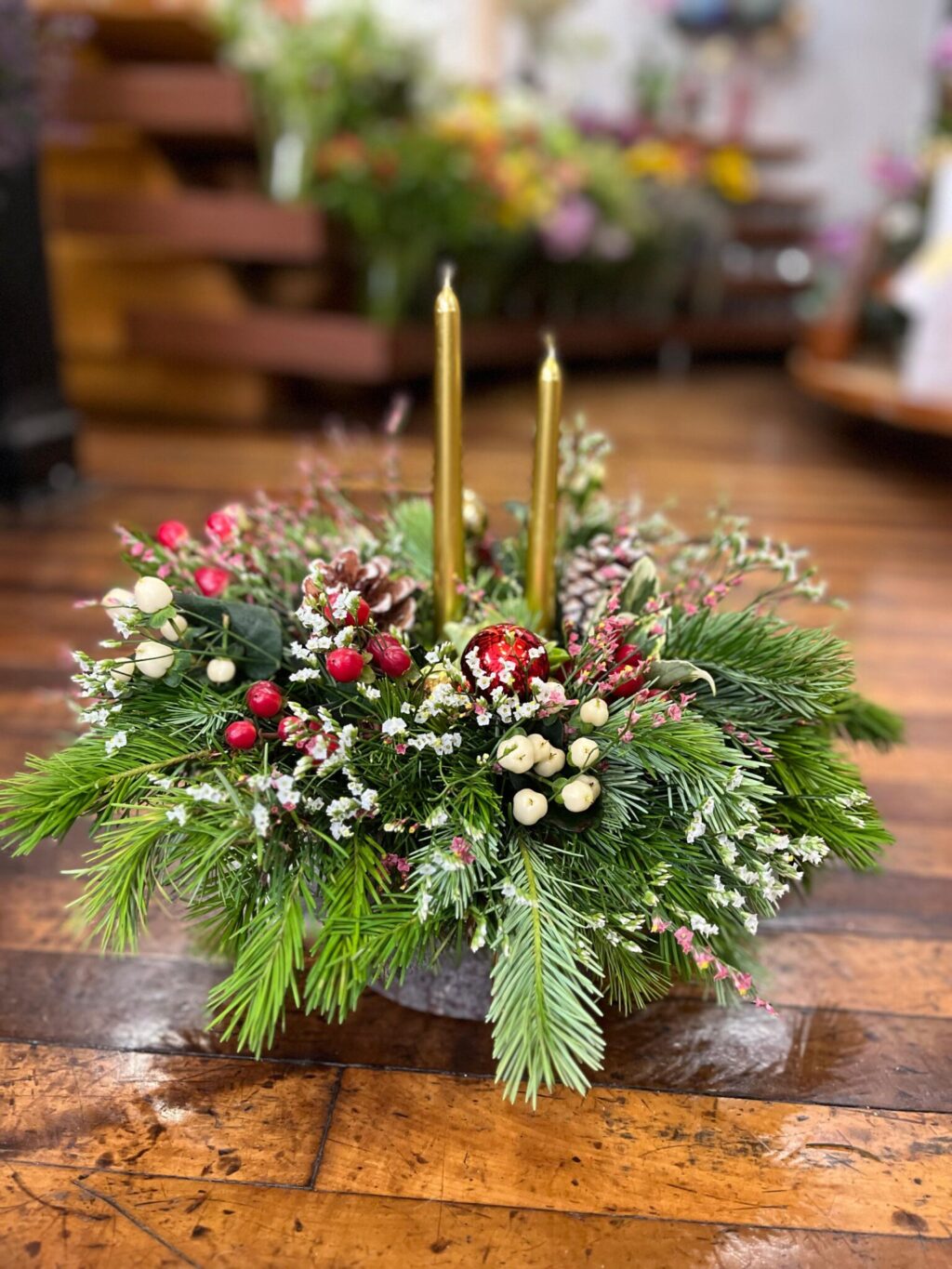 Centro de mesa Rojo Navideño