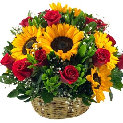 Canasta Girasol y Rosas