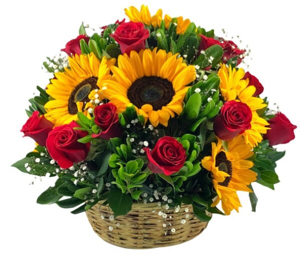 Canasta Girasol y Rosas