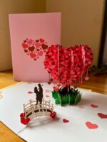 Tarjeta Pop up «Sakura» Jardín de corazones – Tarjeta san Valentín