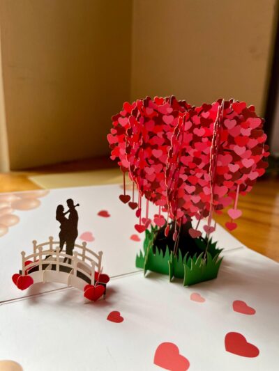 Tarjeta Pop up «Sakura» Jardín de corazones –