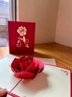 Tarjeta Pop up Rosa roja