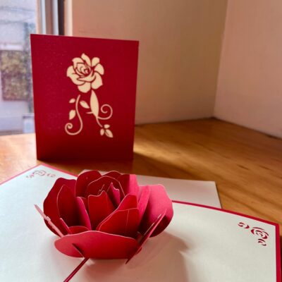 Tarjeta Pop up Rosa roja – Tarjeta san Valentín