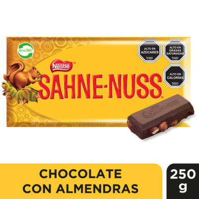 Sahne nuss 250 grs Barra de chocolate de 250 g con almendras