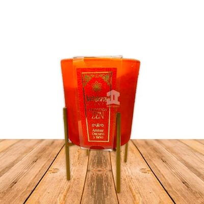 Vela Aromática Krishna – Colección Zen con Base Metálica