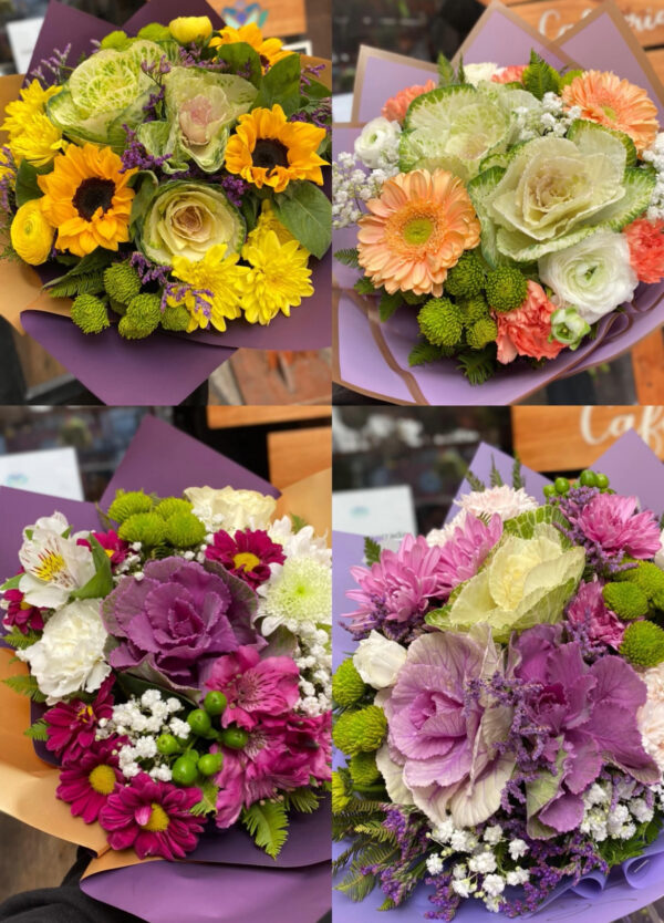 🌿 «Ramo Botánico» Con flores de col ornamental – Edición de temporada