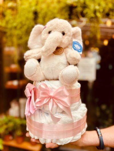 Torta de pañales "Dulce elefantito"