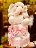 Torta de pañales «Dulce elefantito»