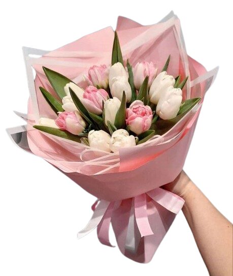 RAMO-CON-15-TULIPANES y peonias