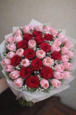 Clásico enamorado - tulipanes y rosas San Valentín - elige color y cantidad