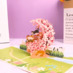 Tarjeta Pop Up Gatitos en el Jardín