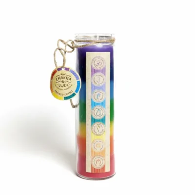 Velón 7 Chakras Aromático en Frasco de Vidrio