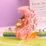 Tarjeta Pop Up Gatitos en el Jardín