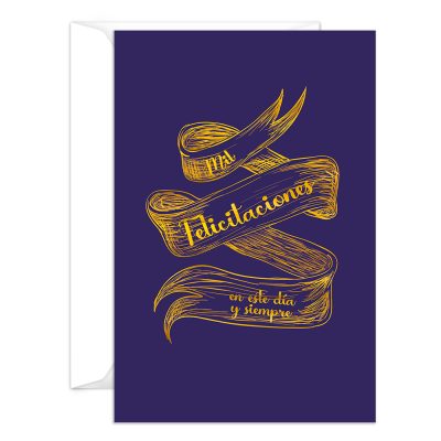 Tarjeta de Felicitaciones con Sobre — Muchas Felicidades