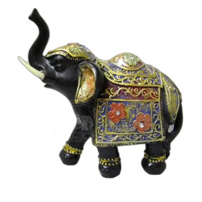 Para Mamá 🌸 — Elefante Negro con Armadura Decorada 🐘