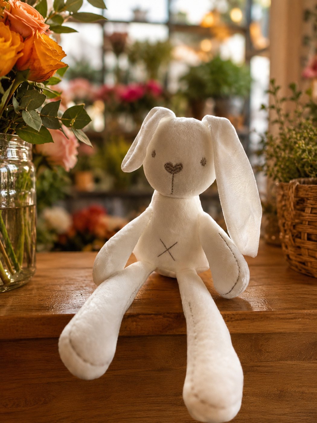 conejo-blanco-bebe Peluche de conejo blanco de 30 cm, suave y abrazable