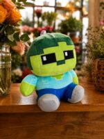 Peluche de Zombie de Minecraft, cara verde y pantalón azul