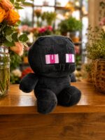 Peluche de Enderman de Minecraft, negro con ojos violeta