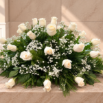 Condolencias Cubierta de Rosas Ecuatorianas